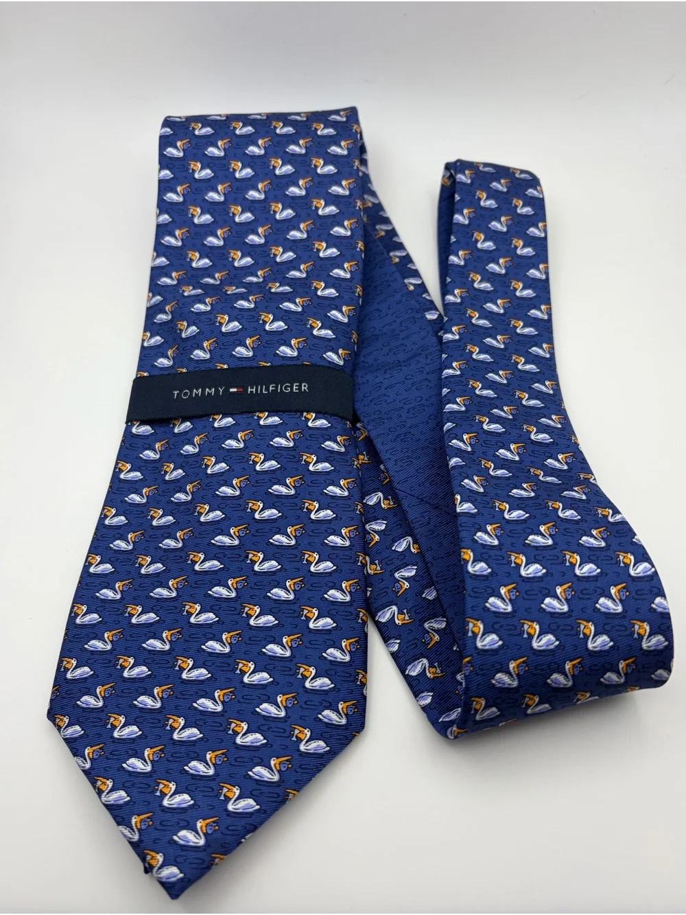 Tommy Hilfiger Pelican Tie Blue Novelty Bird Necktie NWT 3.25 Inch